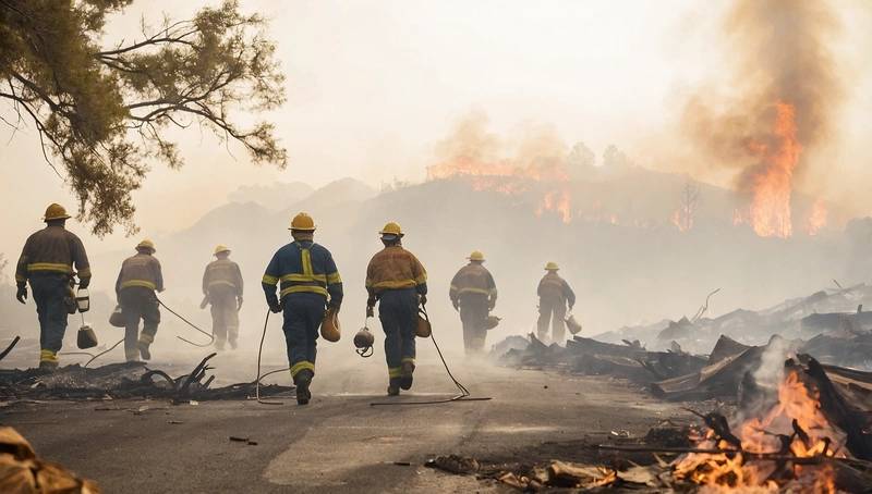 Environment workers rush to remove toxic debris from the LA fires