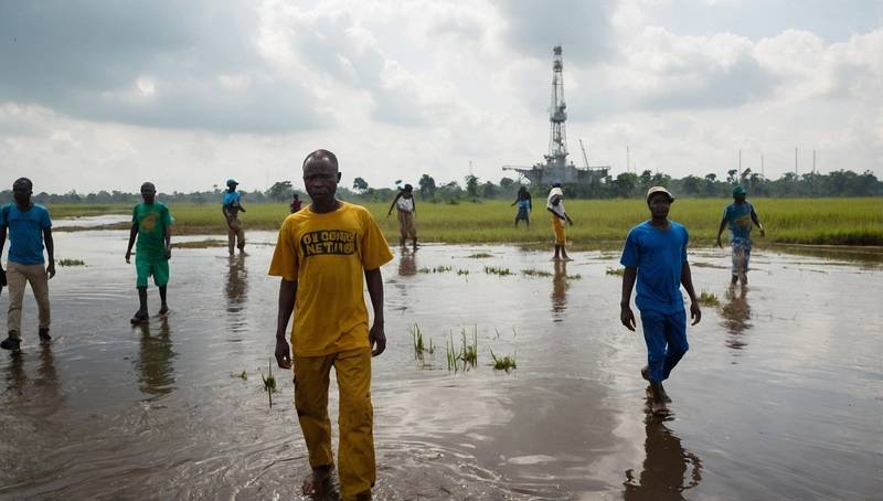 Nigerian green groups demonstration at planned return of oil drilling in Ogoniland