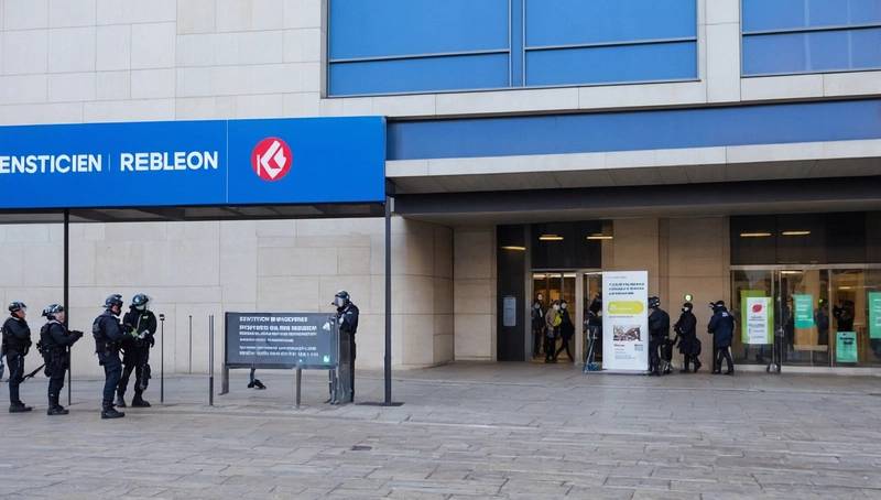 Extinction rebellion briefly occupies BNP Paribas' entrance during TotalEnergies protest