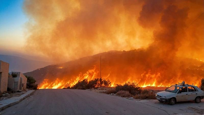 Chios, a Greek island, declares an emergency after wildfires continue to rage.