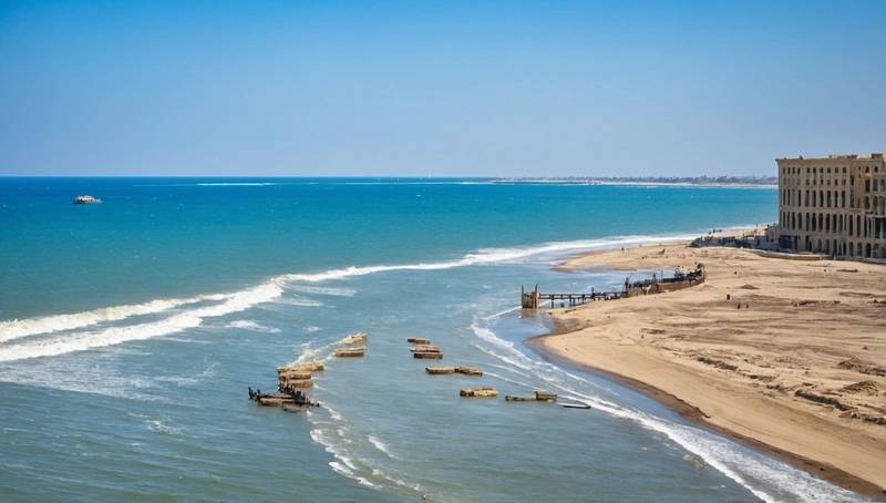 Ancient Alexandria is attacked by rising seas and shifting sands