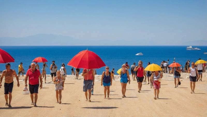 Heatwave grips Greece and Balkans. Tourists, workers seek relief.