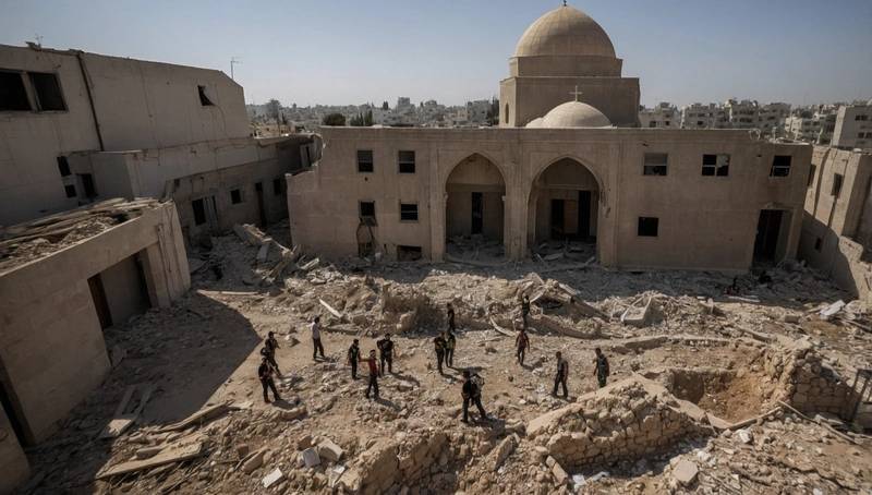 Two people die in a church after Israeli strikes in Gaza