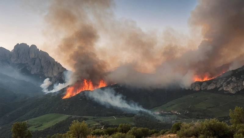As wildfires in Spain spread to Picos de Europa Mountains, pilgrimage routes are cut.