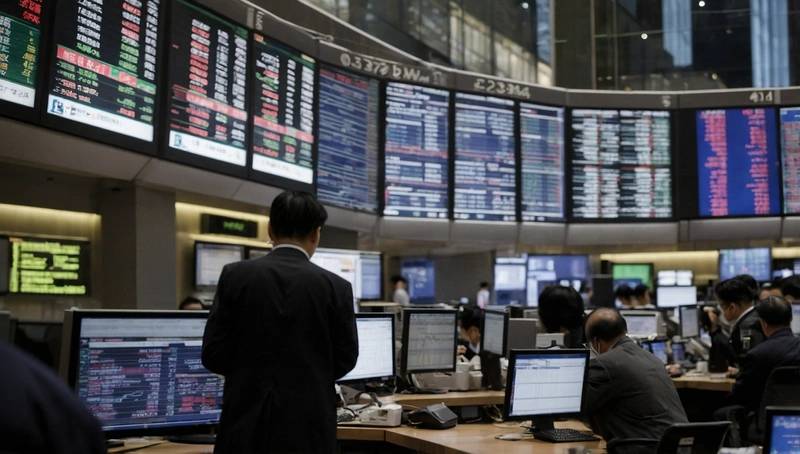 Asian shares fluctuating, Dollar steady as traders wait for Powell's speech