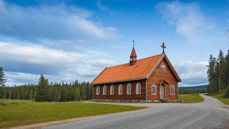 The wooden church takes a slow Swedish road trip in order to avoid mining subsidence