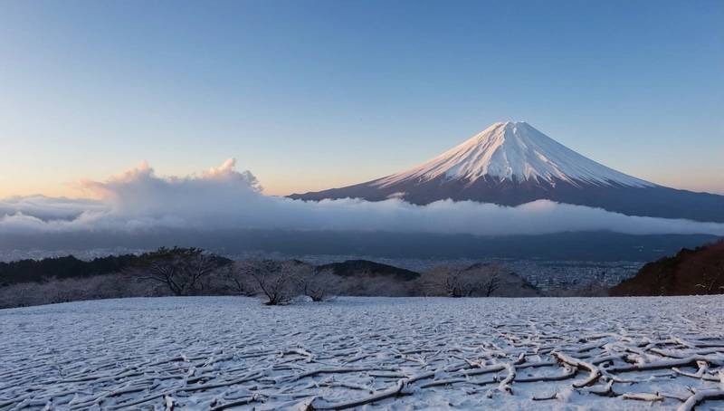 Mount Fuji in Japan sees snowfall 21 days later than normal