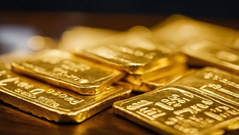 The dollar is lower and the risk-off mood in stocks has led to a six-week gold high.