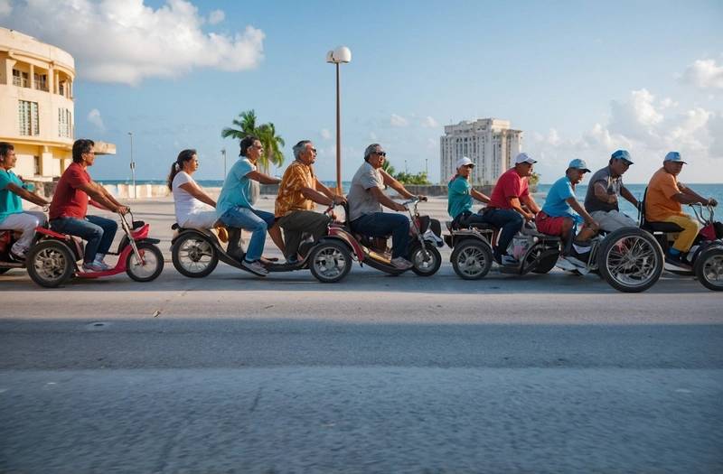 Cubans protest US sanctions by riding electric tricycles and bikes