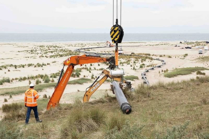 TenneT Begins Drilling Under Dunes for Laying Electricity Cables on Maasvlakte